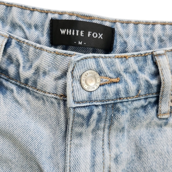 White Fox Distressed Denim Shorts - Picture 3 of 4